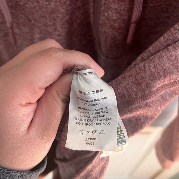 Quince Flowknit Super Soft Full Zip Hoodie in Heathered Rose Size Medium - Picture 7 of 7